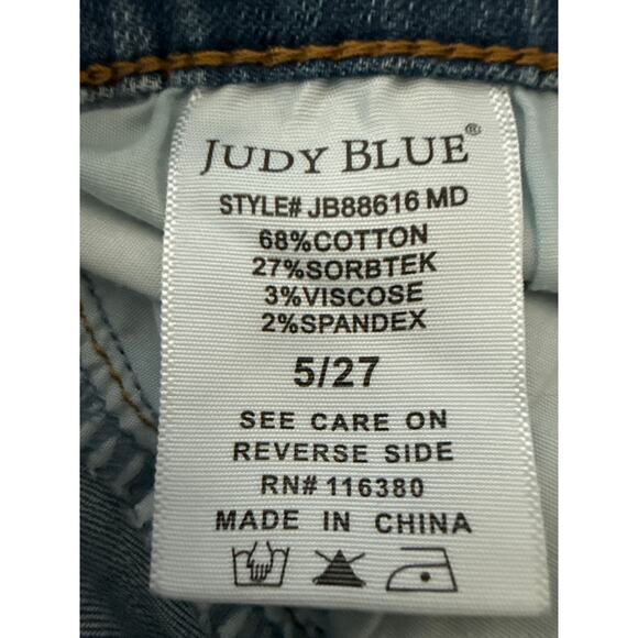 Judy Blue Double the Cool Cropped Wide Leg Jeans Womens Size 5/27 Stretch Denim - Picture 15 of 16